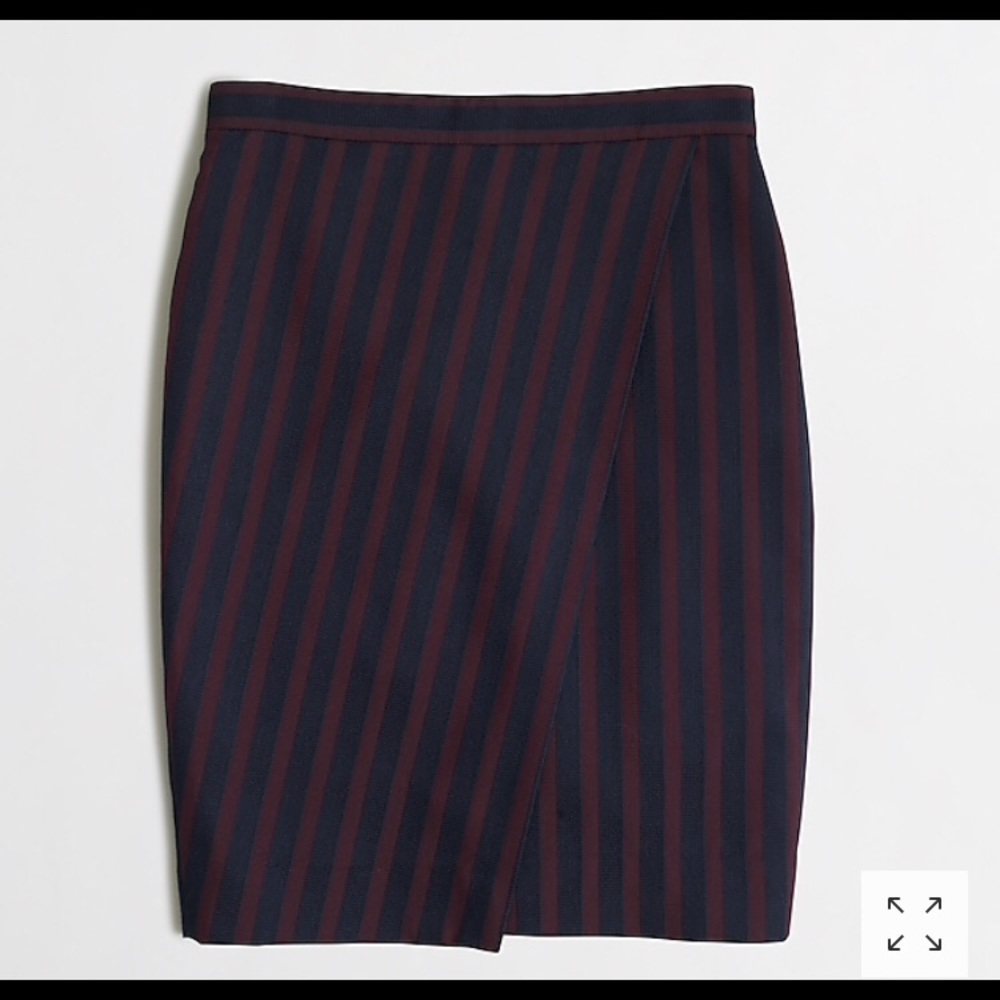 J Crew Factory Striped Wrap Pencil Skirt